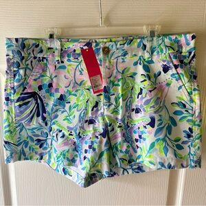Lilly Pulitzer Keller Stretch Shorts, Women's 16 in Beautiful Tropical Print